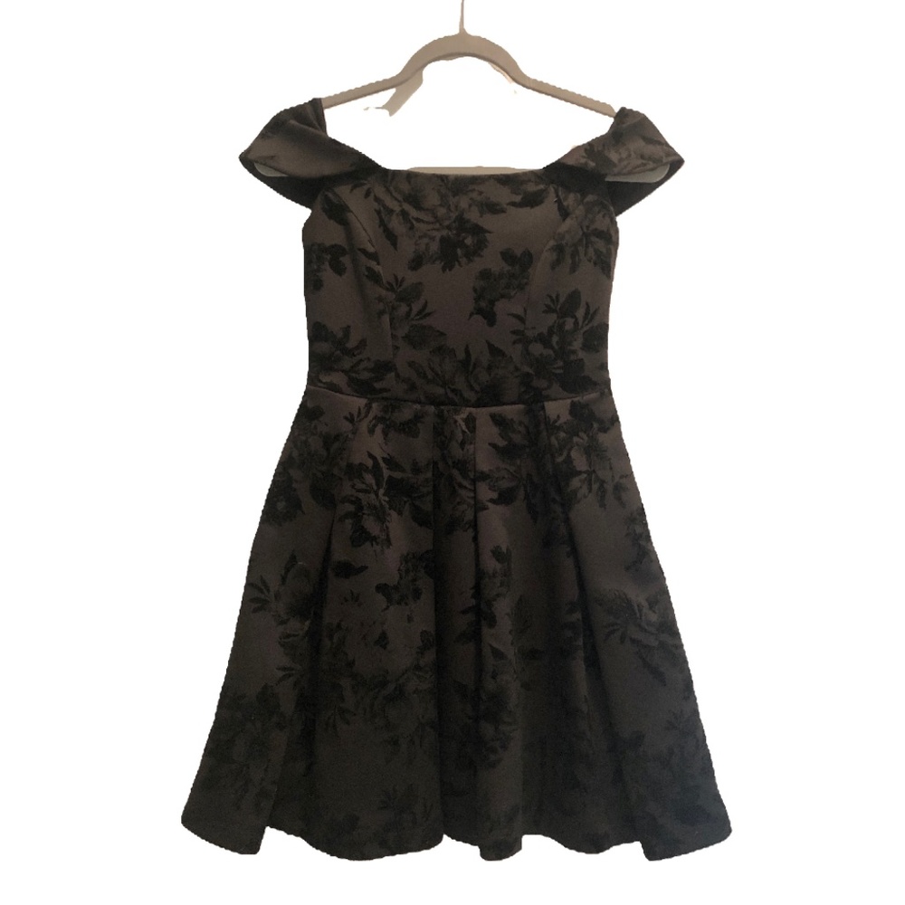 Black Off the Shoulder Mini Dress